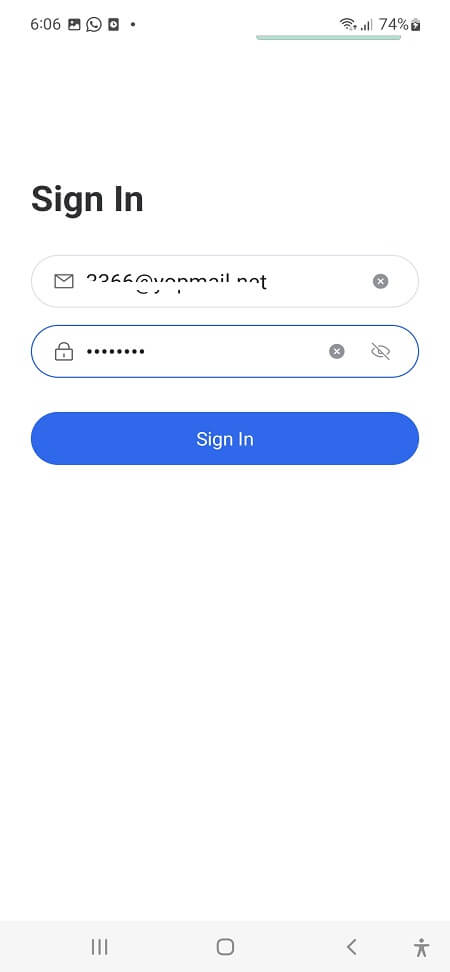 step 2 sign in on phone