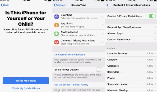 limit the use of game with screen time on iphone